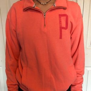 PINK by Victoria’s Secret coral quarterzip sweater